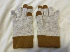 手袋 ウール混　裏起毛　タッチパネル手袋　（配色） レディース メンズ