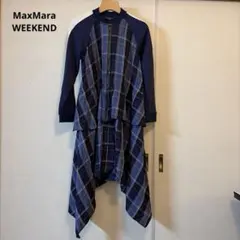 WEEKEND MaxMara 異素材 チェック柄 ジャージ ワンピース 長袖のサムネイル