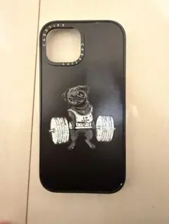 CASETiFY 犬イラスト ブラック iPhone15 ケース