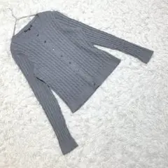 【トミーヒルフィガー】 (M) ケーブルニットカーディガン ハイゲージ 上品