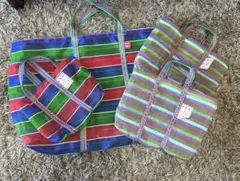 台湾　漁師網バッグ 1号・2号・10号セット売り　金獅牌他