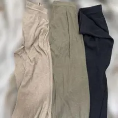 【匿名配送】ユニクロ　ウォッシャブルニットリブパンツ　ポケットなし 3色セット
