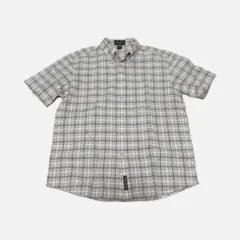 Eddie Bauer 半袖チェックシャツ ボタンダウン ベージュ 古着のサムネイル
