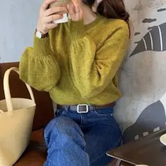 LAUIR オリーブグリーン 長袖ニット セーター M