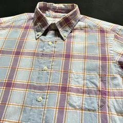 usa製 INDIVIDUALIZED SHIRTS 水色系チェック 半袖シャツのサムネイル