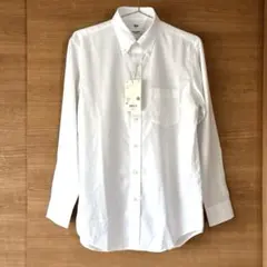 新品ユニクロ/UNIQLOスーパーノンアイロン スリムフィットシャツ Mホワイト