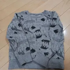 動物柄グレー トレーナー
