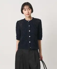 現行品　UNITED ARROWS YTM 7分袖 ミックス カーディガンのサムネイル
