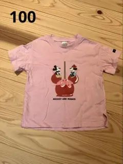 ミッキー＆ミニー りんご飴柄 ピンク Tシャツのサムネイル