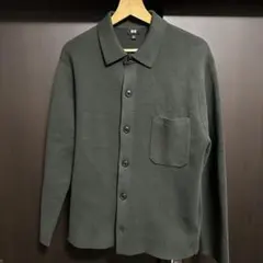 ミラノリブシャツカーディガン オリーブ　UNIQLO