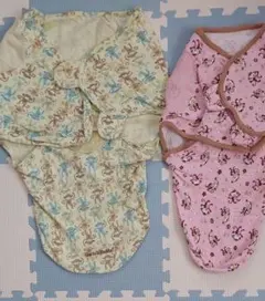 スワドルミー★SMサイズ★Lサイズ★2枚セット★おさるさん★ピンク★グリーン