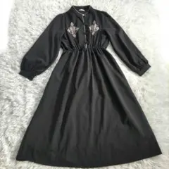 axes femme ワンピース チャイナ ロング 黒 ブラック カンフー