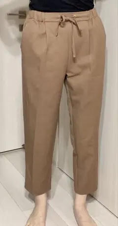 ブラウン テーパードパンツ ウエストゴム