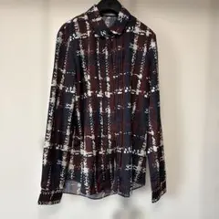 ルシェルブルー❤︎丸襟チェック柄ブラウス⭐︎超美品！