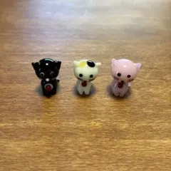 ガラス細工　猫　3個セット