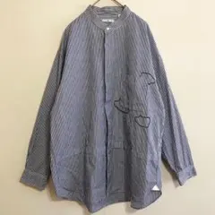 2021年　UNIQLO　+J　ジルサンダー　バンドカラー　ストライプシャツ　L