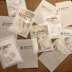 マンスリーカード（刺繍糸ホワイト）月齢カード フォトガーランド 月齢フォト