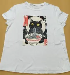猫柄Tシャツ⑪ 白 M