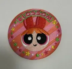 パワーパフガールズ　ブロッサム　刺繍缶バッジ