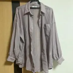 WEGO シアー素材 長袖シャツ パープル