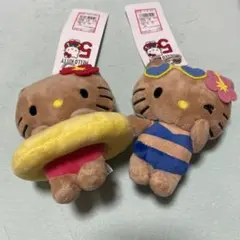 【週末限定価格】 Avail 日焼けキティ マスコットチャーム 4体セット アベイル ハローキティ50周年日焼けキティマスコットチャーム