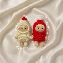 マヨネーズ　ケチャップ　あみぐるみ　ハンドメイド　編み物　手のひらサイズ