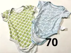 ユニクロ 70cm半袖ボディスーツ 2枚