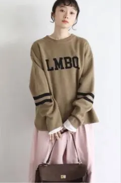 BONJOUR SAGAN LMBOロゴラウンドカットニットプルオーバー　新品