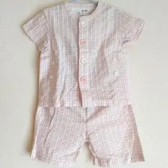 無印良品　チェック柄　ピンク　綿100%　パジャマ 80-90cm