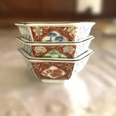 有田焼 田扇 六角形小鉢 3客