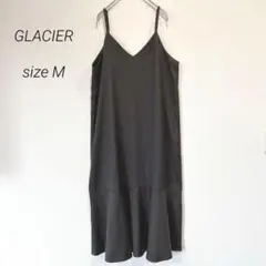 グラシア GLACIER 茶色 マーメイドロングワンピ 春 重ね着 体型カバー