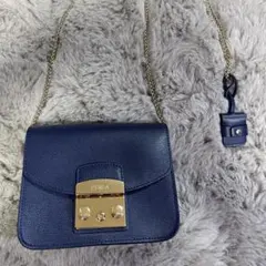 FURLA フルラ メトロポリス ショルダーバッグ ネイビー 美品
