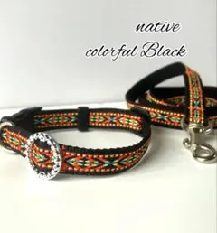 ★小型犬用リードセット★ 15mmネイティブ　ブラック