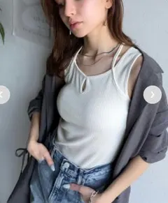 クラシカルエルフ　リブ タンクトップ オフホワイト　ノースリーブ　トップスのサムネイル