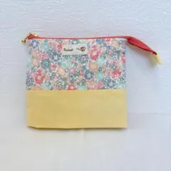 ハンドメイド リバティ生地使用 マルチポーチ 20センチファスナー