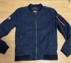 SUPERDRY 極度乾燥 厚手コットン 裏地有 MA-1ネイビー 美品 M