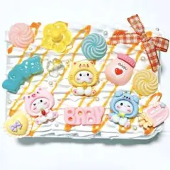 K76【カードケース・小物入れ（大） 】ホイップデコ　被り物ちゃん リボン