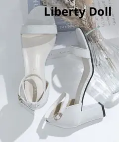 ★新品★Liberty Doll ホワイトグレー チャンキーヒール　サンダル　M