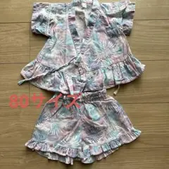 après les cours 花火柄甚平 80サイズ