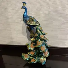 置物　孔雀　クジャク　インテリア　贈り物