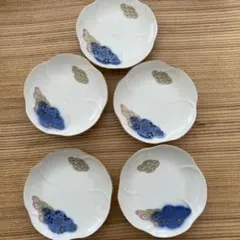 【新品未使用】鹿峰 花模様 皿 5枚セットまとめ売り　レトロ　約12.5㌢