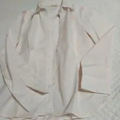 ★ストライプ柄 薄いピンク 長袖シャツ Lサイズ　美品