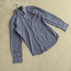 【ユナイテッドアローズ】（S）ボタンダウンシャツ チェック柄 ラウンドヘム 長袖