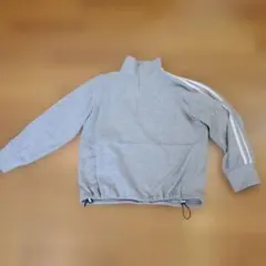 グレー ハーフジップ スウェット トレーナー