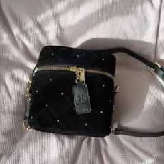 NICE CLAP ナイスクラップ ベロアキルティングバニティショルダー