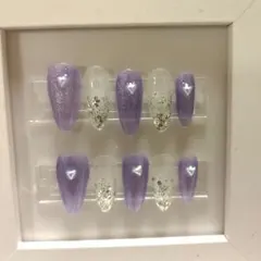 パープル（マグネットジェル）ネイルチップ10本