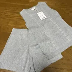 michellMacaronリブ編みグレーセットアップ XS