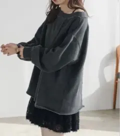 【前後2way】Kastane パッチワークオフショルスウェット