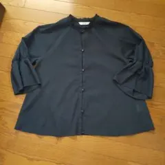 Golden Bar ダークブルー フレア袖シャツ M
