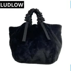 美品　ラドロー　LUDLOW フェイクファー トートバッグ　ブラック　Lのサムネイル